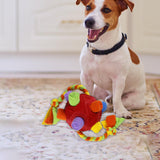 Maxbell Pet Snuffle Ball Toy IQ Training Treat Dispensing Interactive Dog Puzzle Toy red ball