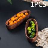 Maxbell Sushi Dish Multipurpose Wooden Sushi Boat for Kitchen Table Home Decor Party 25.5cmx8cm