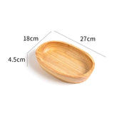 Maxbell Sushi Dish Multipurpose Wooden Sushi Boat for Kitchen Table Home Decor Party 27cmx18cm