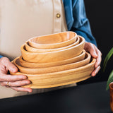 Maxbell Sushi Dish Multipurpose Wooden Sushi Boat for Kitchen Table Home Decor Party 24cmx14.5cm