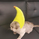 Maxbell Cute Banana Cats Costume Hat Soft Pet Ears Warm Hats Outdoor Holiday Walking