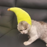 Maxbell Cute Banana Cats Costume Hat Soft Pet Ears Warm Hats Outdoor Holiday Walking