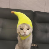 Maxbell Cute Banana Cats Costume Hat Soft Pet Ears Warm Hats Outdoor Holiday Walking