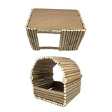 Maxbell Wooden Hamster Hideout Playing Guinea Pig House for Mouse Chinchilla Hamster 23cmx20cmx24cm