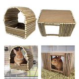 Maxbell Wooden Hamster Hideout Playing Guinea Pig House for Mouse Chinchilla Hamster 23cmx20cmx24cm