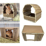Maxbell Wooden Hamster Hideout Playing Guinea Pig House for Mouse Chinchilla Hamster 23cmx20cmx24cm