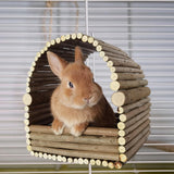 Maxbell Wooden Hamster Hideout Playing Guinea Pig House for Mouse Chinchilla Hamster 23cmx20cmx24cm