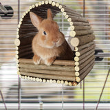 Maxbell Wooden Hamster Hideout Playing Guinea Pig House for Mouse Chinchilla Hamster 23cmx20cmx24cm