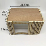 Maxbell Wooden Hamster Hideout Playing Guinea Pig House for Mouse Chinchilla Hamster 31.5cmx20.5cmx19cm