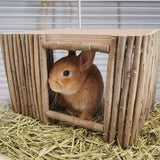 Maxbell Wooden Hamster Hideout Playing Guinea Pig House for Mouse Chinchilla Hamster 31.5cmx20.5cmx19cm