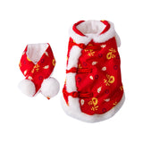 Maxbell Dog Chinese New Year Costume with A Scarf Vest for Cats Small Dogs Puppy