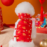 Maxbell Dog Chinese New Year Costume with A Scarf Vest for Cats Small Dogs Puppy