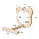 Maxbell Wood Bird Mirror Bird Parakeet Mirror for Parakeets Cockatiels Finches