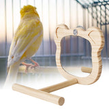 Maxbell Wood Bird Mirror Bird Parakeet Mirror for Parakeets Cockatiels Finches
