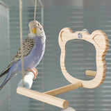 Maxbell Wood Bird Mirror Bird Parakeet Mirror for Parakeets Cockatiels Finches