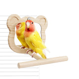 Maxbell Wood Bird Mirror Bird Parakeet Mirror for Parakeets Cockatiels Finches