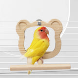 Maxbell Wood Bird Mirror Bird Parakeet Mirror for Parakeets Cockatiels Finches