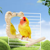 Maxbell Wood Bird Mirror Bird Parakeet Mirror for Parakeets Cockatiels Finches