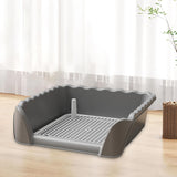 Maxbell Dog Toilet Portable Dog Training Potty Tray for Small Animals Indoor Outdoor Gray