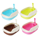 Maxbell Litter Box Bedpan Semi Enclosed Kitten Potty Toilet Durable Kitty Litter Pan Blue