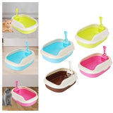 Maxbell Litter Box Bedpan Semi Enclosed Kitten Potty Toilet Durable Kitty Litter Pan Blue