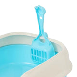 Maxbell Litter Box Bedpan Semi Enclosed Kitten Potty Toilet Durable Kitty Litter Pan Blue