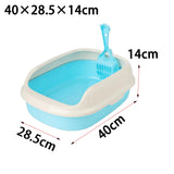 Maxbell Litter Box Bedpan Semi Enclosed Kitten Potty Toilet Durable Kitty Litter Pan Blue