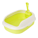 Maxbell Litter Box Bedpan Semi Enclosed Kitten Potty Toilet Durable Kitty Litter Pan Green
