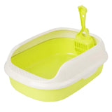 Maxbell Litter Box Bedpan Semi Enclosed Kitten Potty Toilet Durable Kitty Litter Pan Green