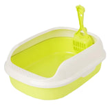 Maxbell Litter Box Bedpan Semi Enclosed Kitten Potty Toilet Durable Kitty Litter Pan Green