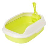 Maxbell Litter Box Bedpan Semi Enclosed Kitten Potty Toilet Durable Kitty Litter Pan Green