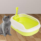 Maxbell Litter Box Bedpan Semi Enclosed Kitten Potty Toilet Durable Kitty Litter Pan Green