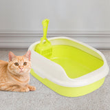 Maxbell Litter Box Bedpan Semi Enclosed Kitten Potty Toilet Durable Kitty Litter Pan Green