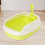 Maxbell Litter Box Bedpan Semi Enclosed Kitten Potty Toilet Durable Kitty Litter Pan Green