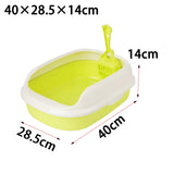 Maxbell Litter Box Bedpan Semi Enclosed Kitten Potty Toilet Durable Kitty Litter Pan Green