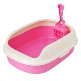 Maxbell Litter Box Bedpan Semi Enclosed Kitten Potty Toilet Durable Kitty Litter Pan Pink red