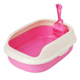Maxbell Litter Box Bedpan Semi Enclosed Kitten Potty Toilet Durable Kitty Litter Pan Pink red