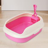 Maxbell Litter Box Bedpan Semi Enclosed Kitten Potty Toilet Durable Kitty Litter Pan Pink red