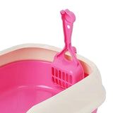 Maxbell Litter Box Bedpan Semi Enclosed Kitten Potty Toilet Durable Kitty Litter Pan Pink red