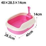 Maxbell Litter Box Bedpan Semi Enclosed Kitten Potty Toilet Durable Kitty Litter Pan Pink red