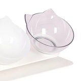 Maxbell Raised Cat Bowls Durable Cat Food and Water Bowl for Indoor Cats Puppy Black White Clear