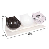 Maxbell Raised Cat Bowls Durable Cat Food and Water Bowl for Indoor Cats Puppy Black White Clear