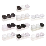 Maxbell Raised Cat Bowls Durable Cat Food and Water Bowl for Indoor Cats Puppy Black White Clear