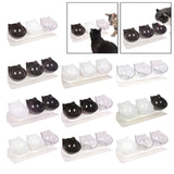 Maxbell Raised Cat Bowls Durable Cat Food and Water Bowl for Indoor Cats Puppy Black White Clear