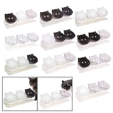 Maxbell Raised Cat Bowls Durable Cat Food and Water Bowl for Indoor Cats Puppy Black White Clear