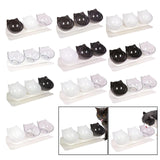 Maxbell Raised Cat Bowls Durable Cat Food and Water Bowl for Indoor Cats Puppy Black White Clear