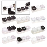 Maxbell Raised Cat Bowls Durable Cat Food and Water Bowl for Indoor Cats Puppy Black White Clear