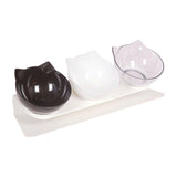 Maxbell Raised Cat Bowls Durable Cat Food and Water Bowl for Indoor Cats Puppy Black White Clear
