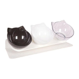 Maxbell Raised Cat Bowls Durable Cat Food and Water Bowl for Indoor Cats Puppy Black White Clear