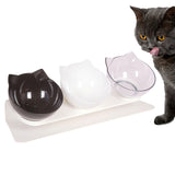 Maxbell Raised Cat Bowls Durable Cat Food and Water Bowl for Indoor Cats Puppy Black White Clear